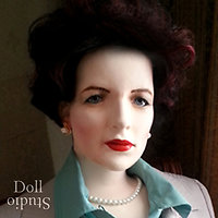 Textile Doll ›Margaret‹ head - fabric/plush