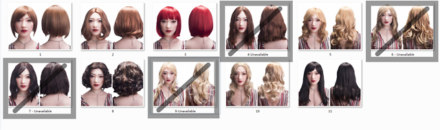Sino-doll Wigs (as of 07/2019)